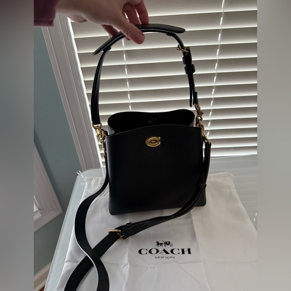 Coach Handbags - COACH C3916 Willow Bucket Bag Black Polished Pebble Leather Crossbody Shoulder
